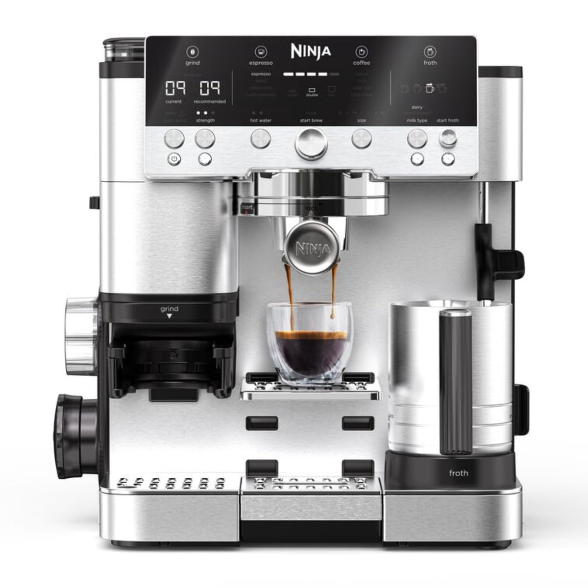 Ninja Luxe Premier 3-in-1 Coffee Machine, Latte, Cappuccino, Cold Brew & Espresso Maker With Built in Bean Grinder & Milk Frother