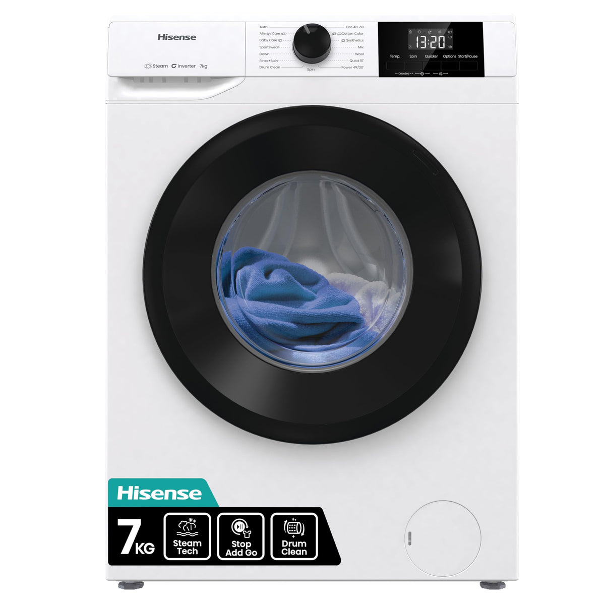 Hisense WF1G7021BW Freestanding 7 KG-Front Load Durable Inverter Washing Machine, Steam Wash-Quick Wash-15