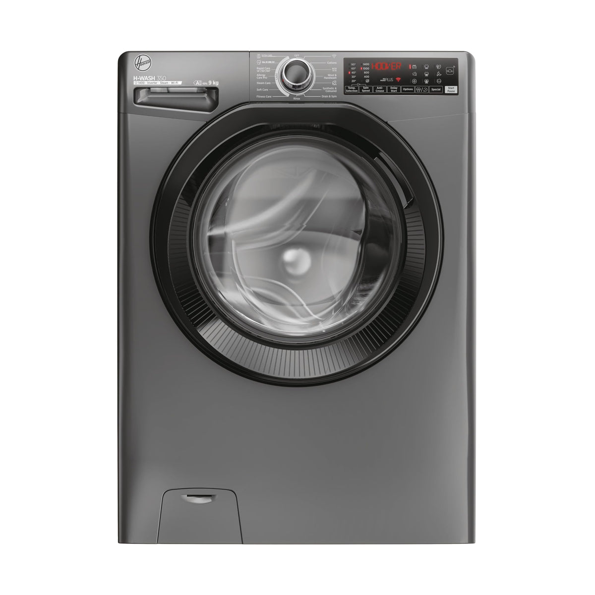 Hoover H-WASH 350 9kg Freestanding Washing Machine, 1400 RPM, A Rated, ECO-Power Inverter Motor, hOn App, 60 Programmes