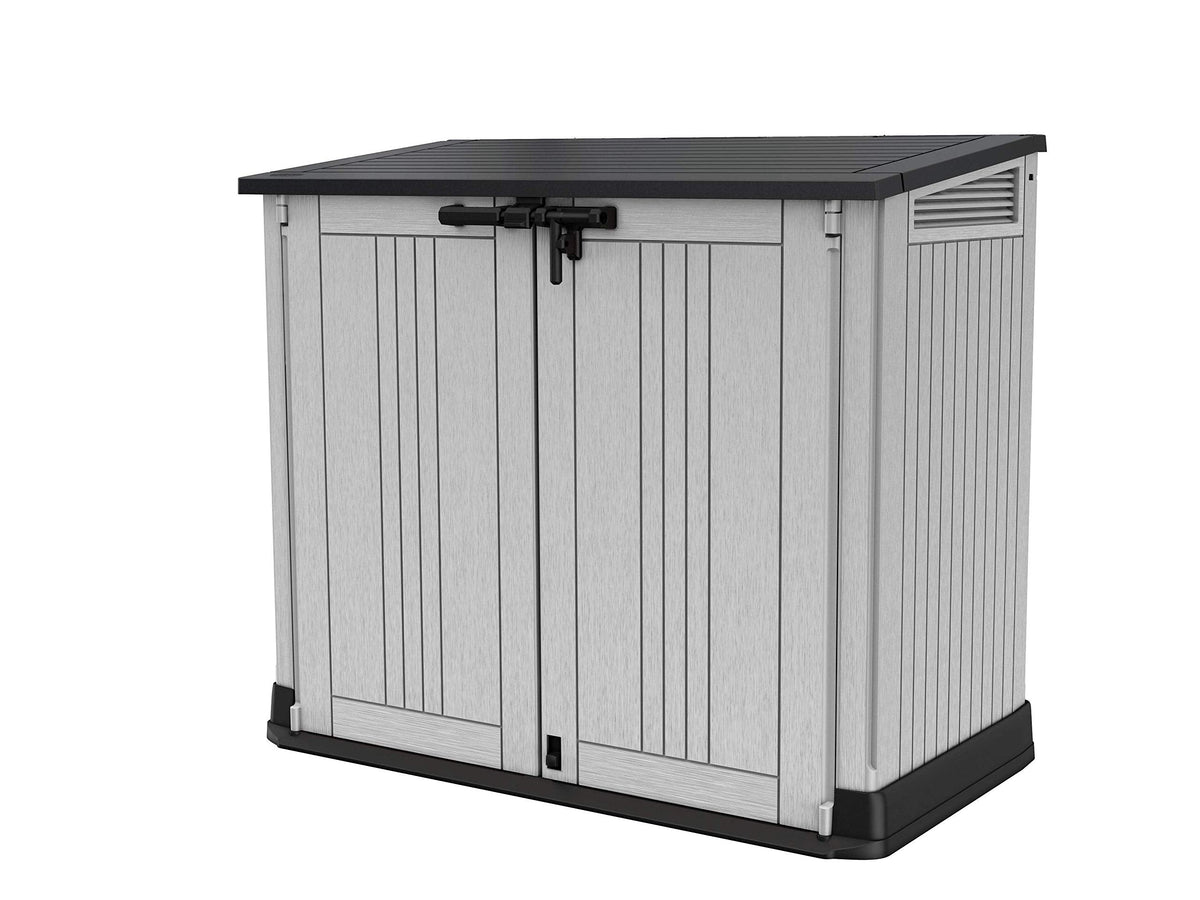 Keter Store It Out Nova Outdoor Garden Furniture Storage Shed Light Grey with Dark Grey Lid | Fade Free | All Weather Resistant