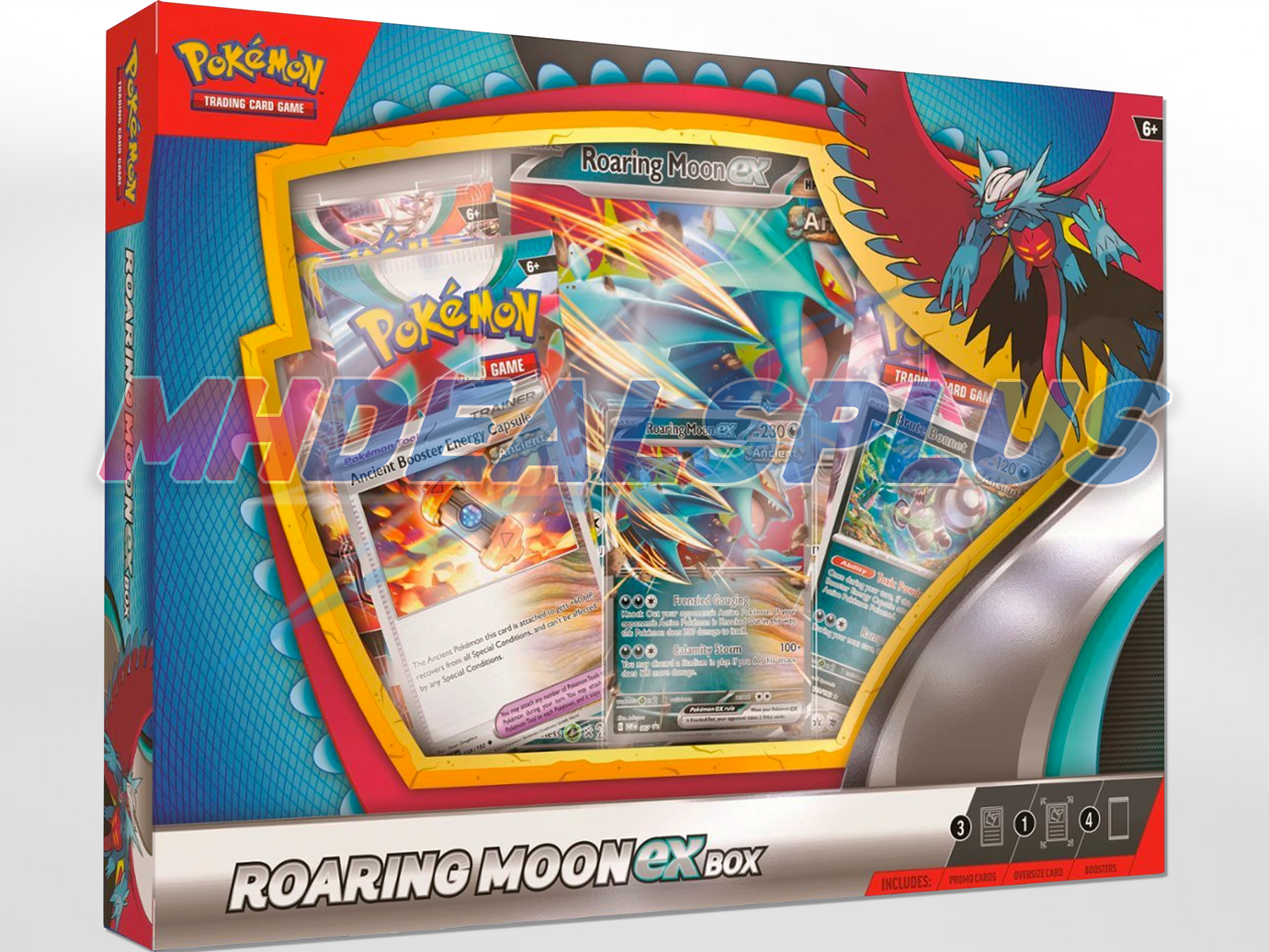 Pokemon Roaring Moon EX + Iron Valiant EX Box Sealed Case - 24 Booster Packs
